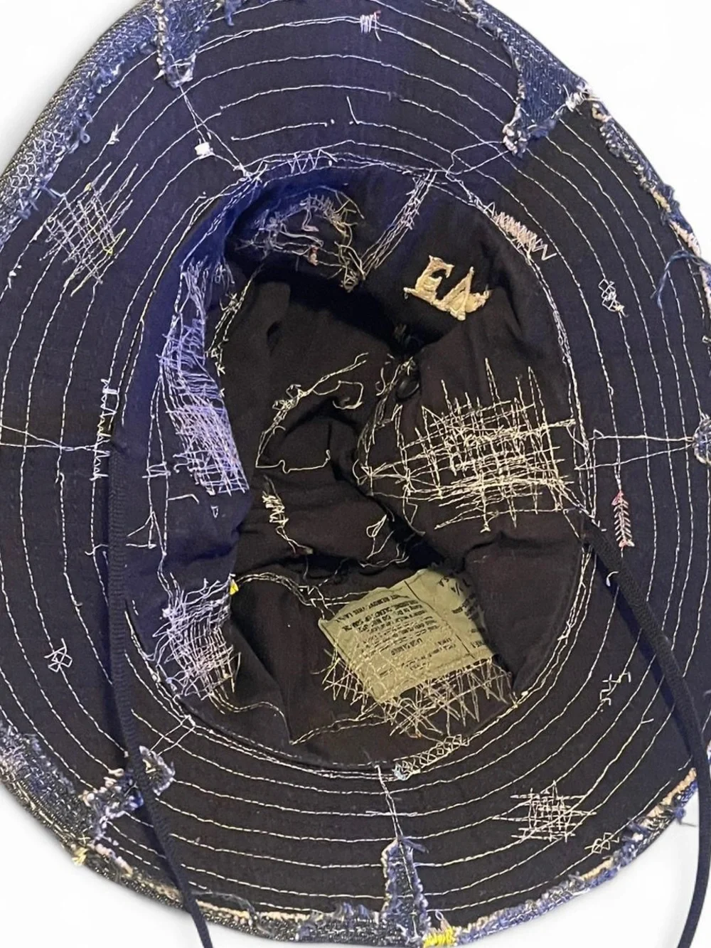 EV Bravado “Who Decodes War” Custom Denim Bucket Patchwork Hat